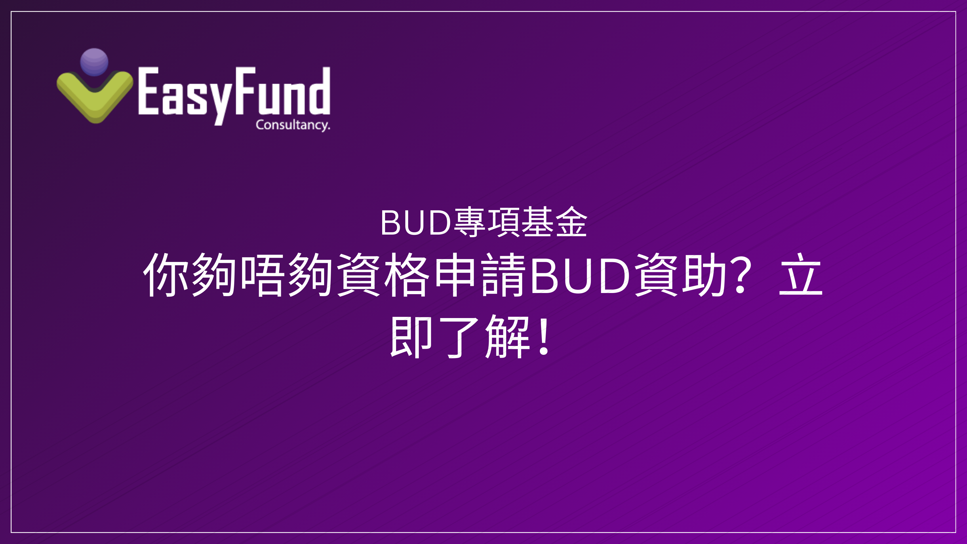 你夠資格申請BUD資助嗎？免費評估＋一站式服務- BUD專項基金政府資助顧問HKEasyFund